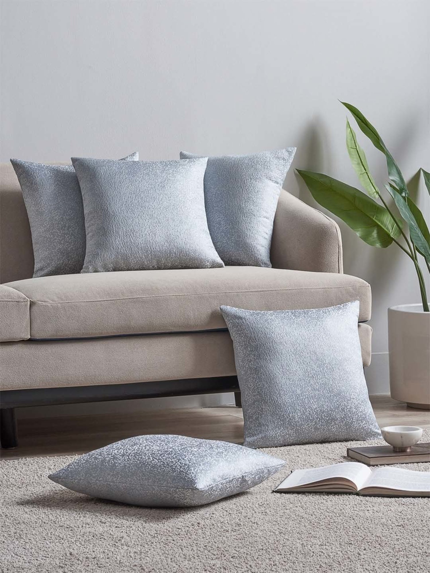 Swayam Red & White Cotton 60 cm x 60 cm Cushion Covers - Set of 5