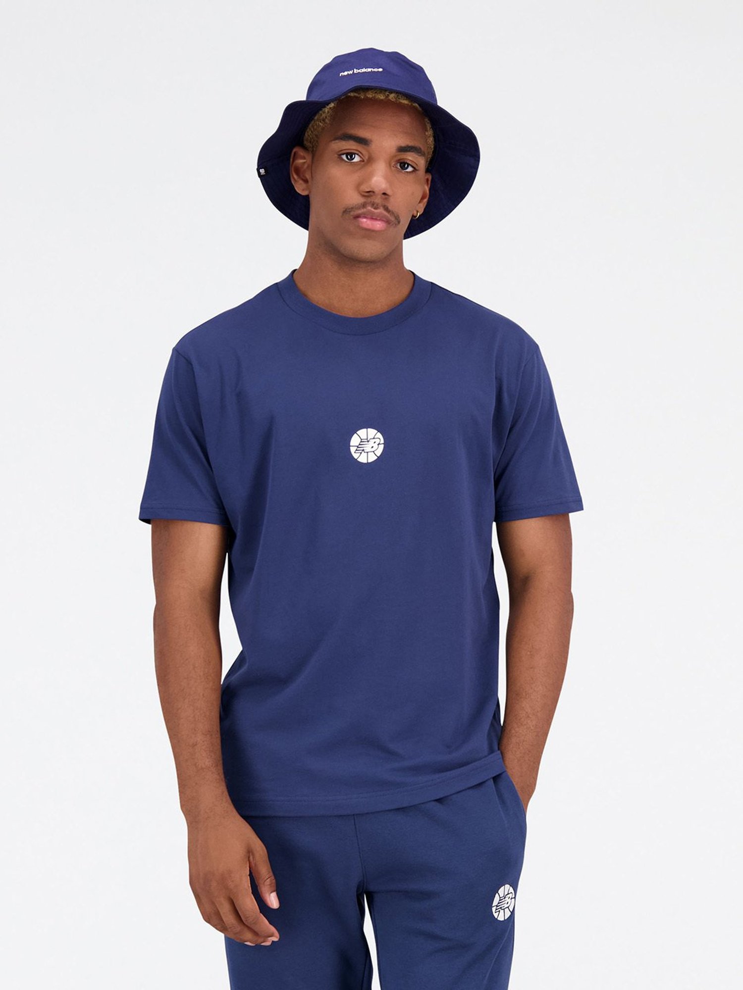 New Balance Blue Regular Fit Printed Crew T-Shirt