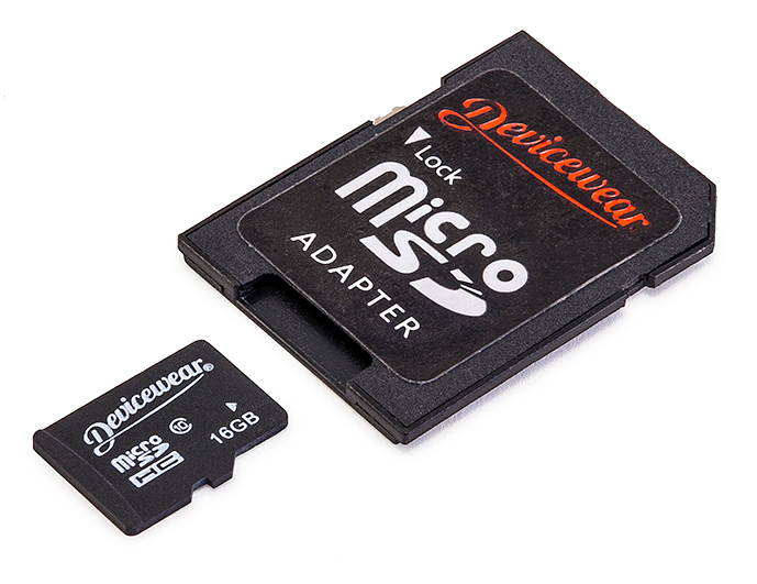 Devicewear 16g micro SDHC class 10 Memory Card with adapter.