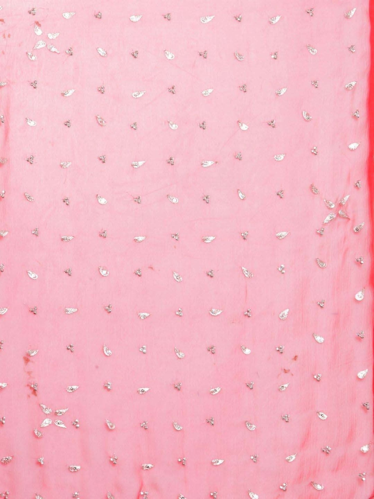 Geroo Jaipur Red Embellished Saree With Unstitched Blouse