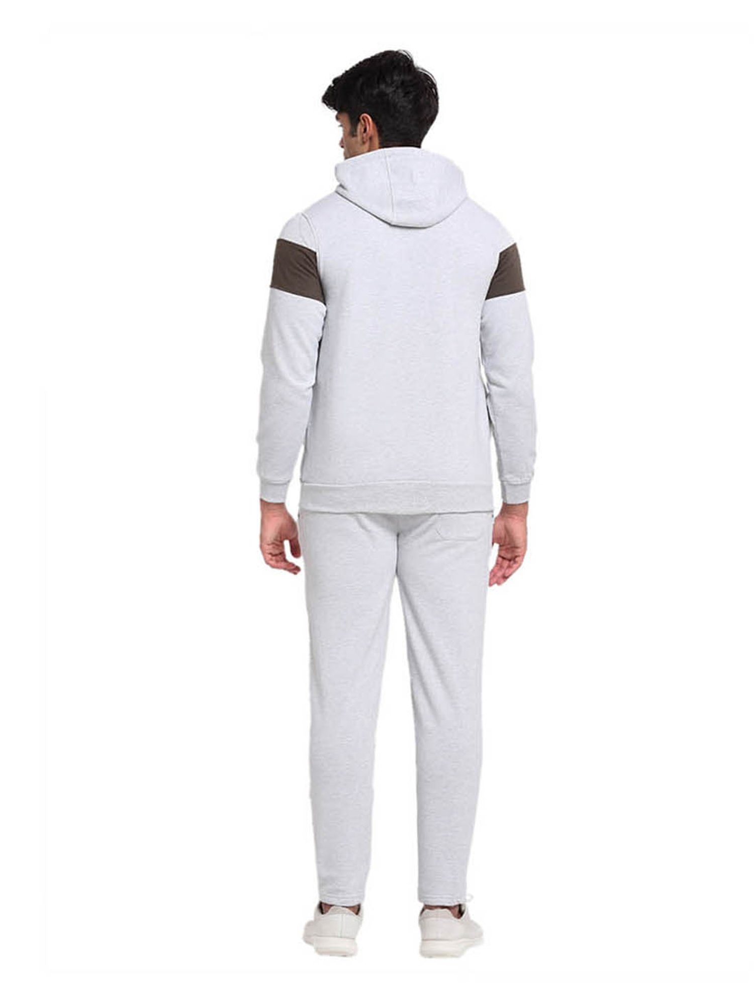 Global Republic Ecru Melange Printed Tracksuit