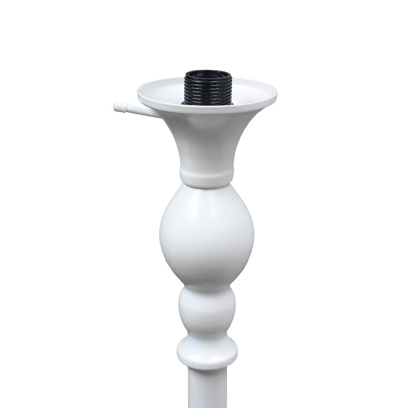 1 Light Torchiere Floor Lamp with Marbleized Glass Shade White - Elegant Designs