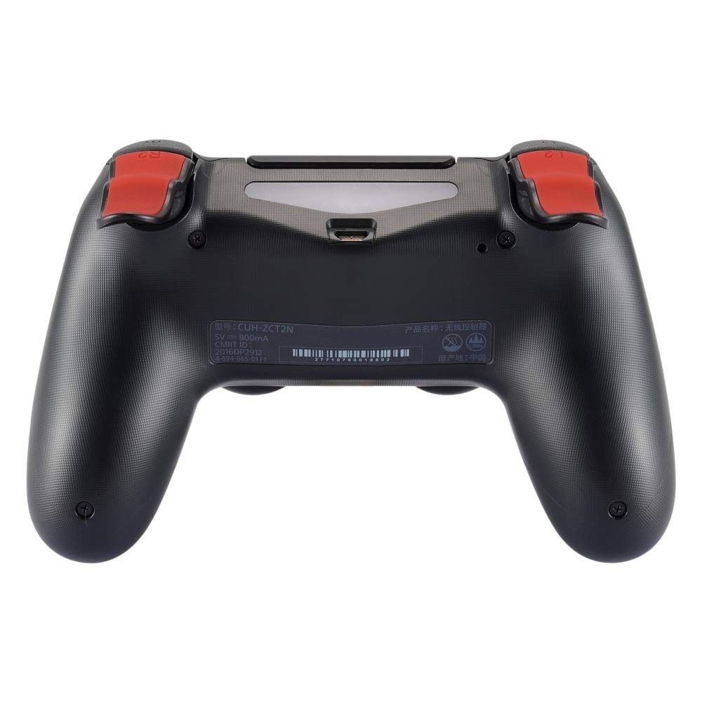 eXtremeRate L2 R2 Buttons Extention Trigger, Soft Touch Grip Extenders, Game Improvement Adjusters for Playstation 4 PS4 Pro PS4 Slim Controller 1 Pair - Red Black