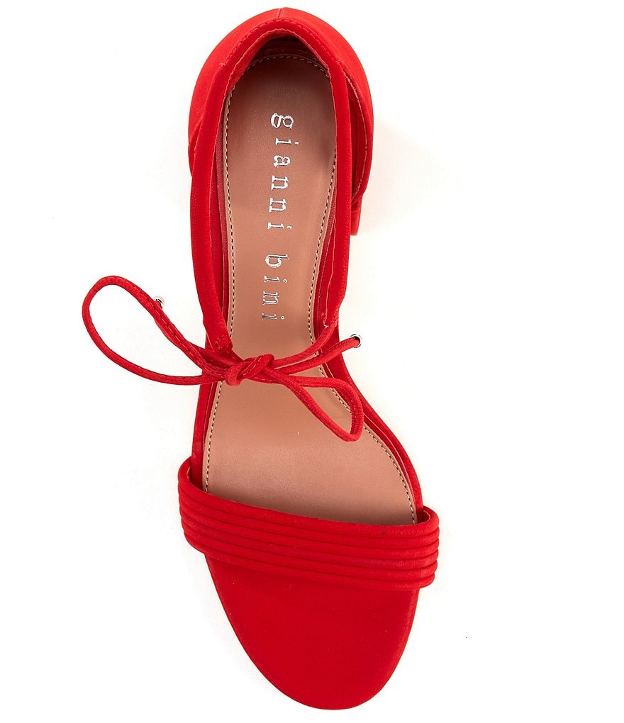 Gianni Bini Rhiaann Suede Ankle Tie Block Heel Sandals