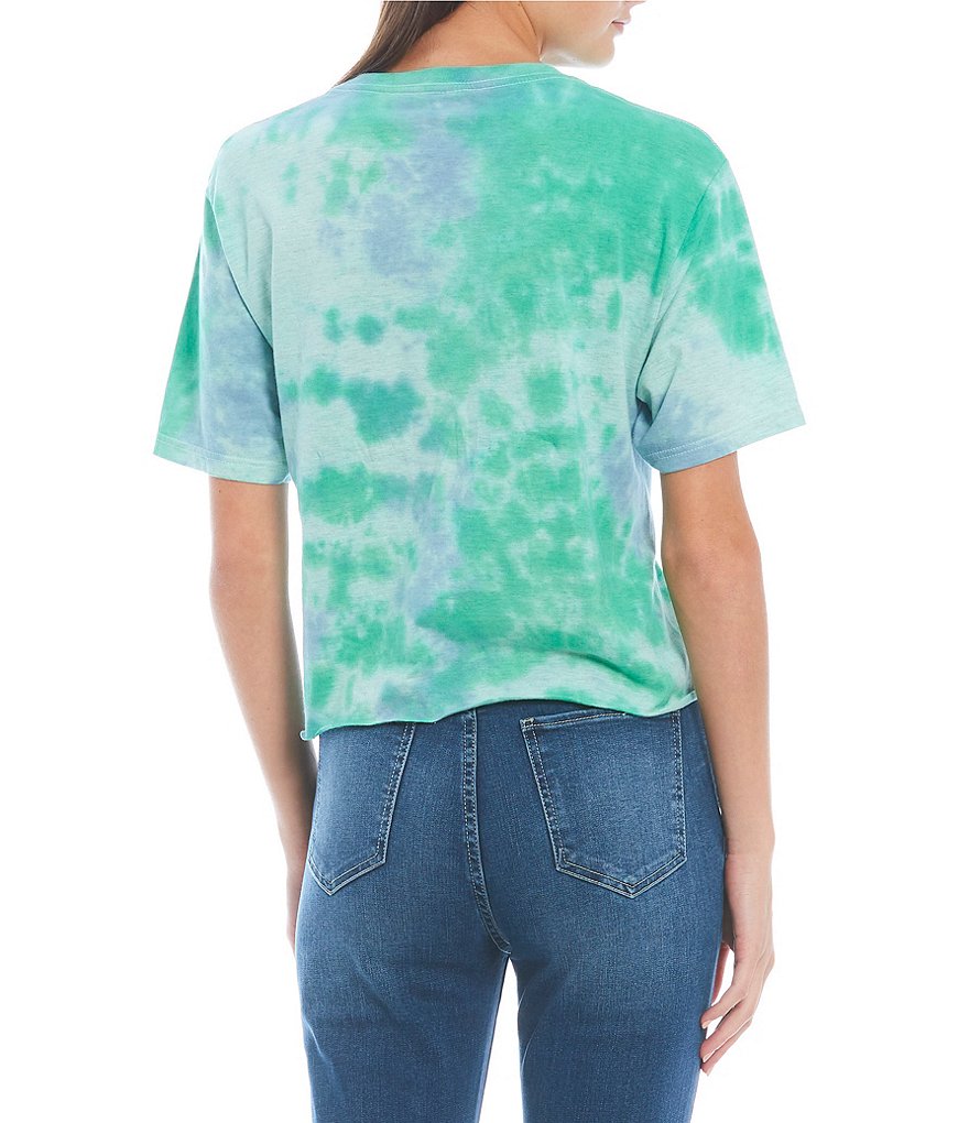 Junk Food Jurassic Park Tie Dye Short Sleeve Cropped Top