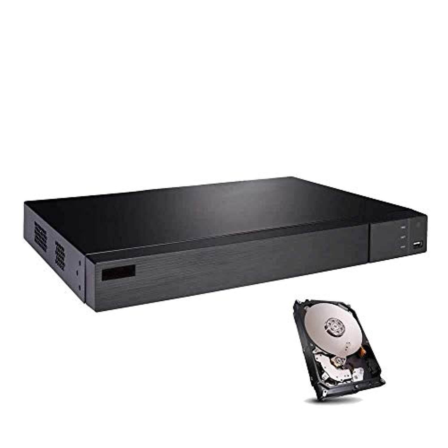 hdview 12ch security hd dvr/nvr, with 1tb hard drive, 8 channel (tvi/ahd/cvi/960h) cameras and 4 channel onvif ip cameras, surg