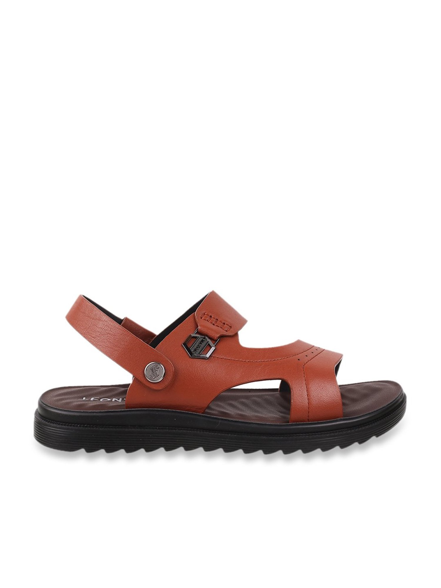 J. Fontini by Mochi Men's Brown Back Strap Sandals