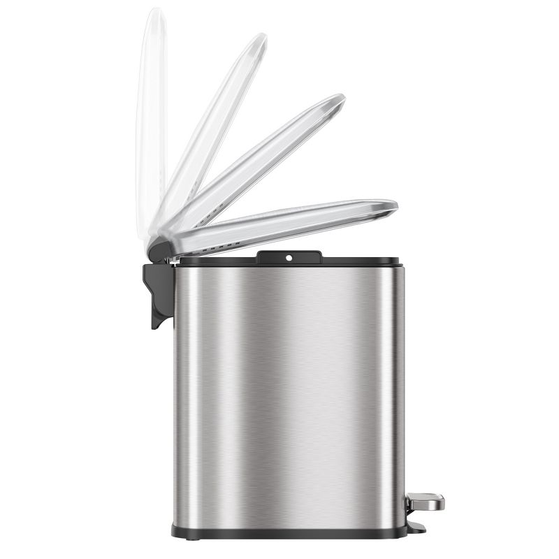 Rubbermaid 8 Quart Traditional Square Top Bedroom, Bathroom, and Office Wastebasket Trash Can, White (2 Pack)