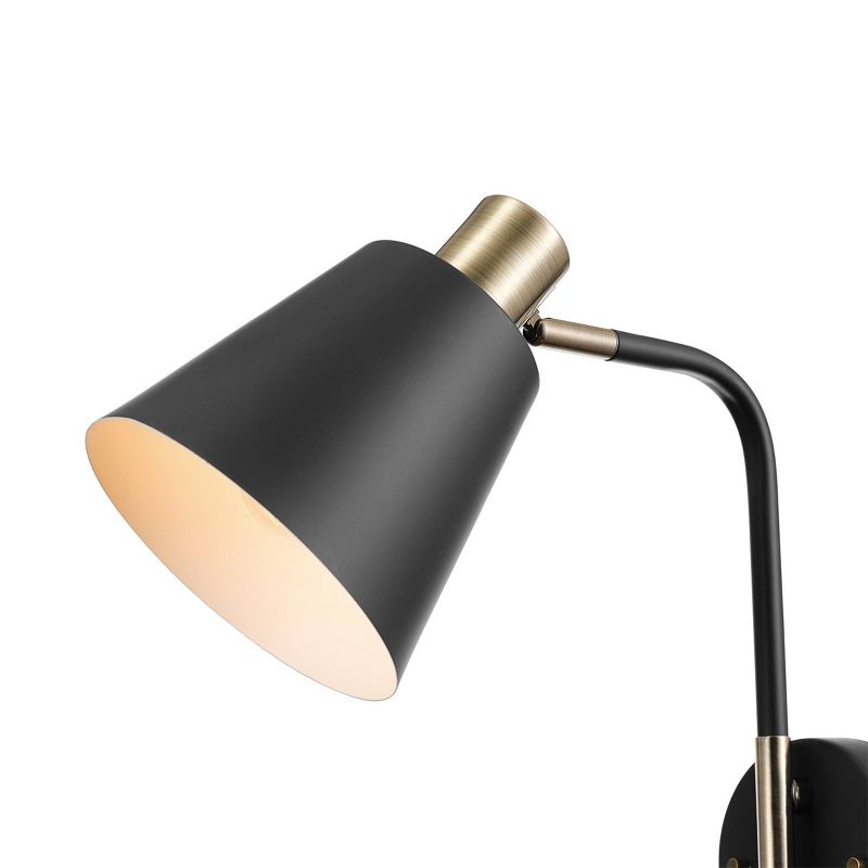 Cleo 1-Light Matte Black Plug-In or Hardwire Wall Sconce - Novogratz x Globe