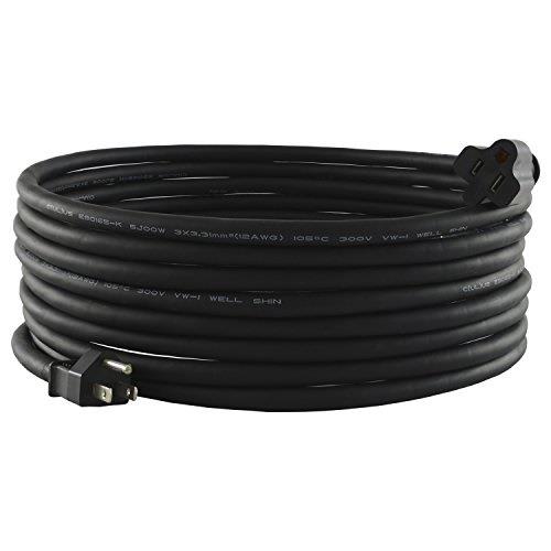 conntek ru515pr050 15amp nema 515p to nema 515r antiweather, oils, acids and chemicals rubber extension cord, 50foot