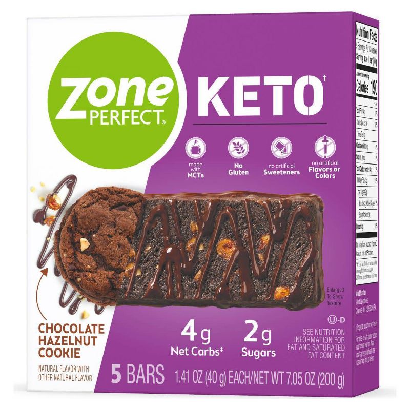 Zone Perfect Keto Bar Chocolate Hazelnut Cookie - 5pk/7.05oz