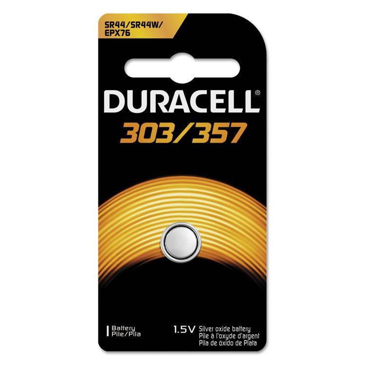 Duracell Button Cell Battery, 303/357, 1.5 V, 6/Box D303357PK