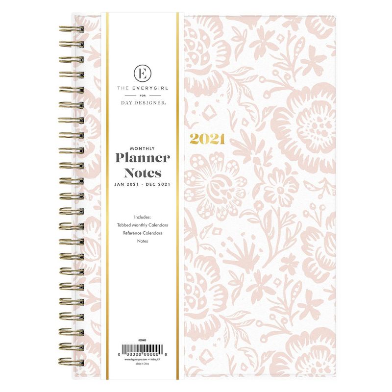2021 Planner Notes 5.875" x 8.625" Frosted Plastic Monthly Wirebound Sadie - The Everygirl Planner