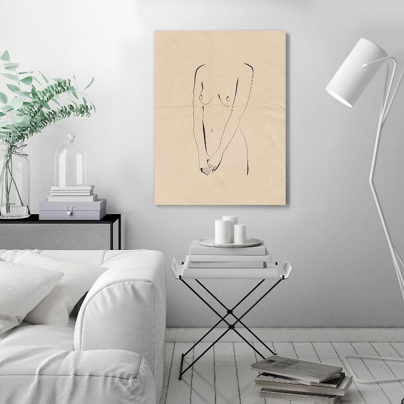 Americanflat Nude Line Art by Roseanne Kenny Wall Art Canvas - 11" x 14"