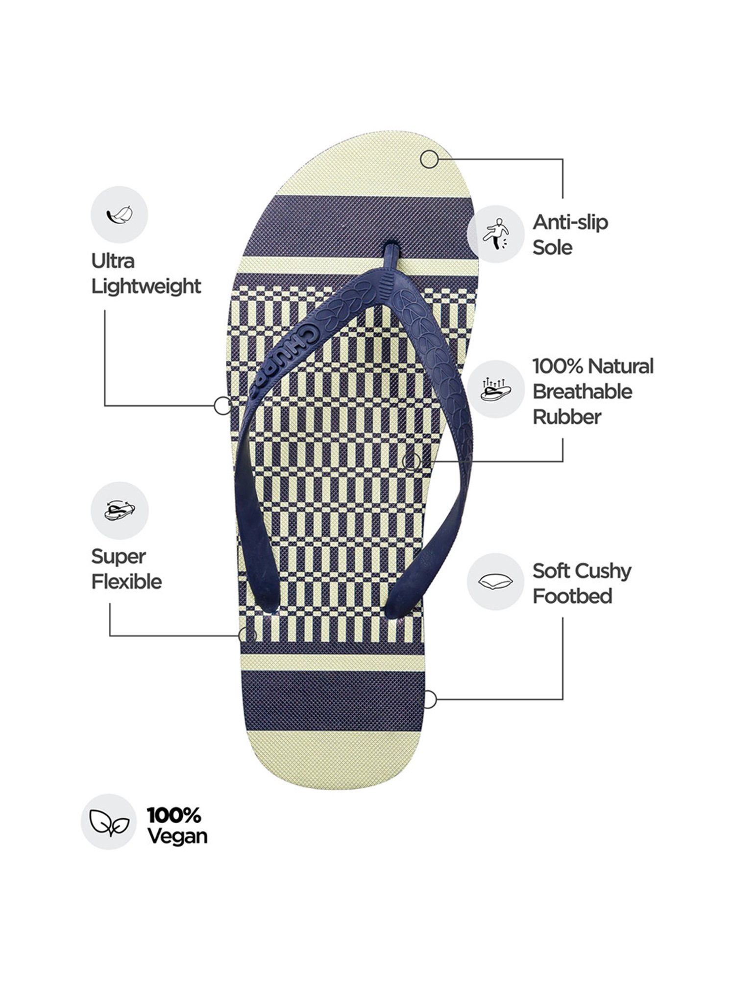 Chupps Men's Navy Flip Flops