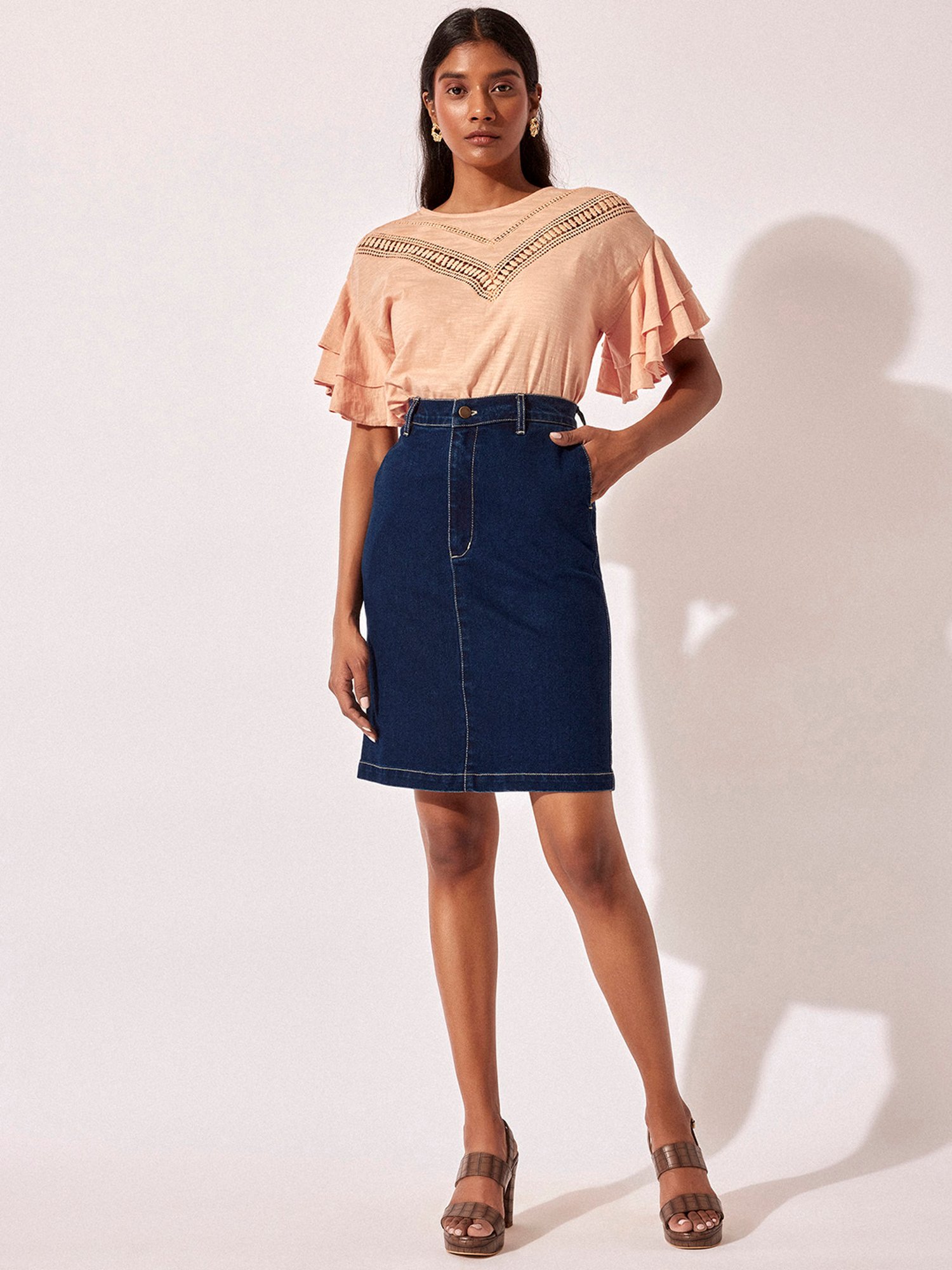 The Label Life Peach Lace Top