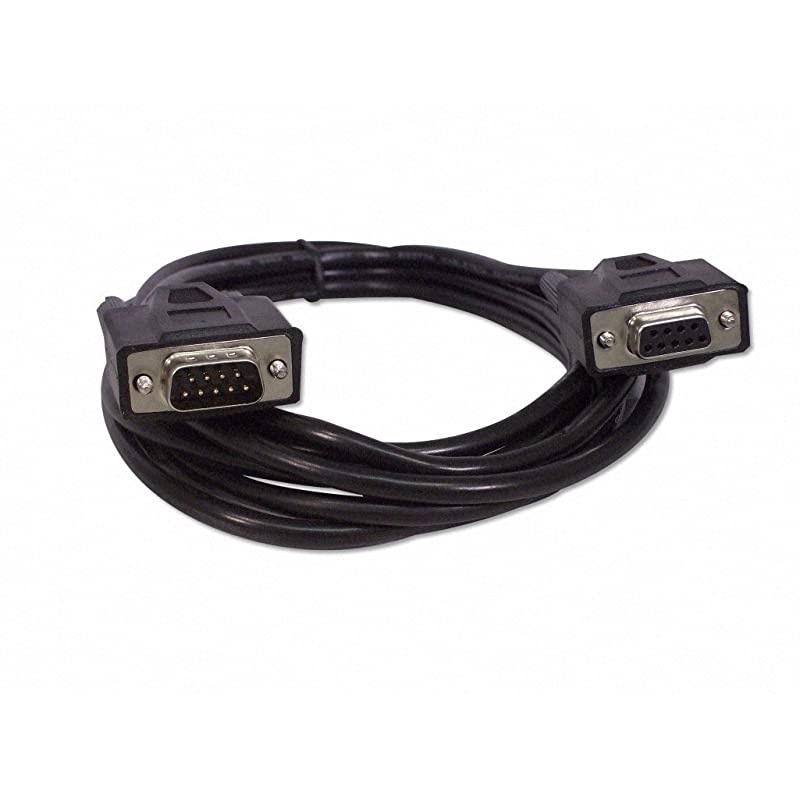 Black 6 Foot DB9 9 Pin Serial RS232 MaleFemale Extension Cable