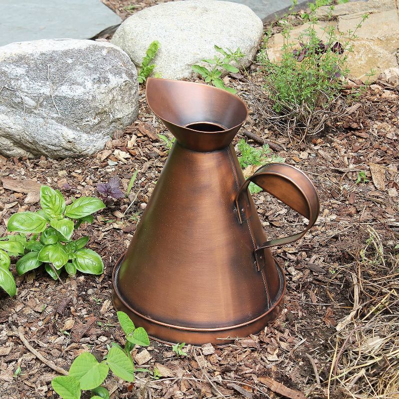 12.25" Large Galvanized Steel Watering Jug Antique Copper Plated - ACHLA Designs