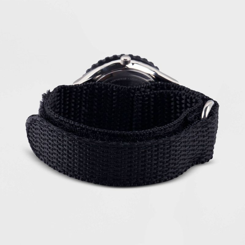 Kids' Disney Mickey Mouse Time Teacher Nylon Strap Watch - Black