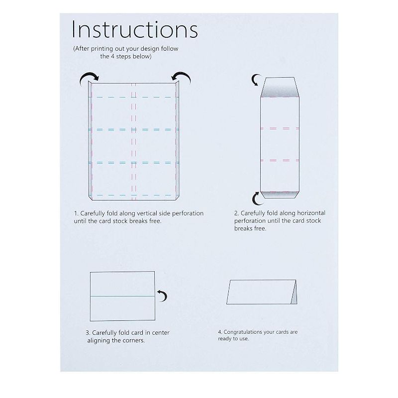 Sustainable Greetings 200-Count White Printable Mini Blank Seating Tent Table Number Signs Place Cards, 2 x 3.5 in