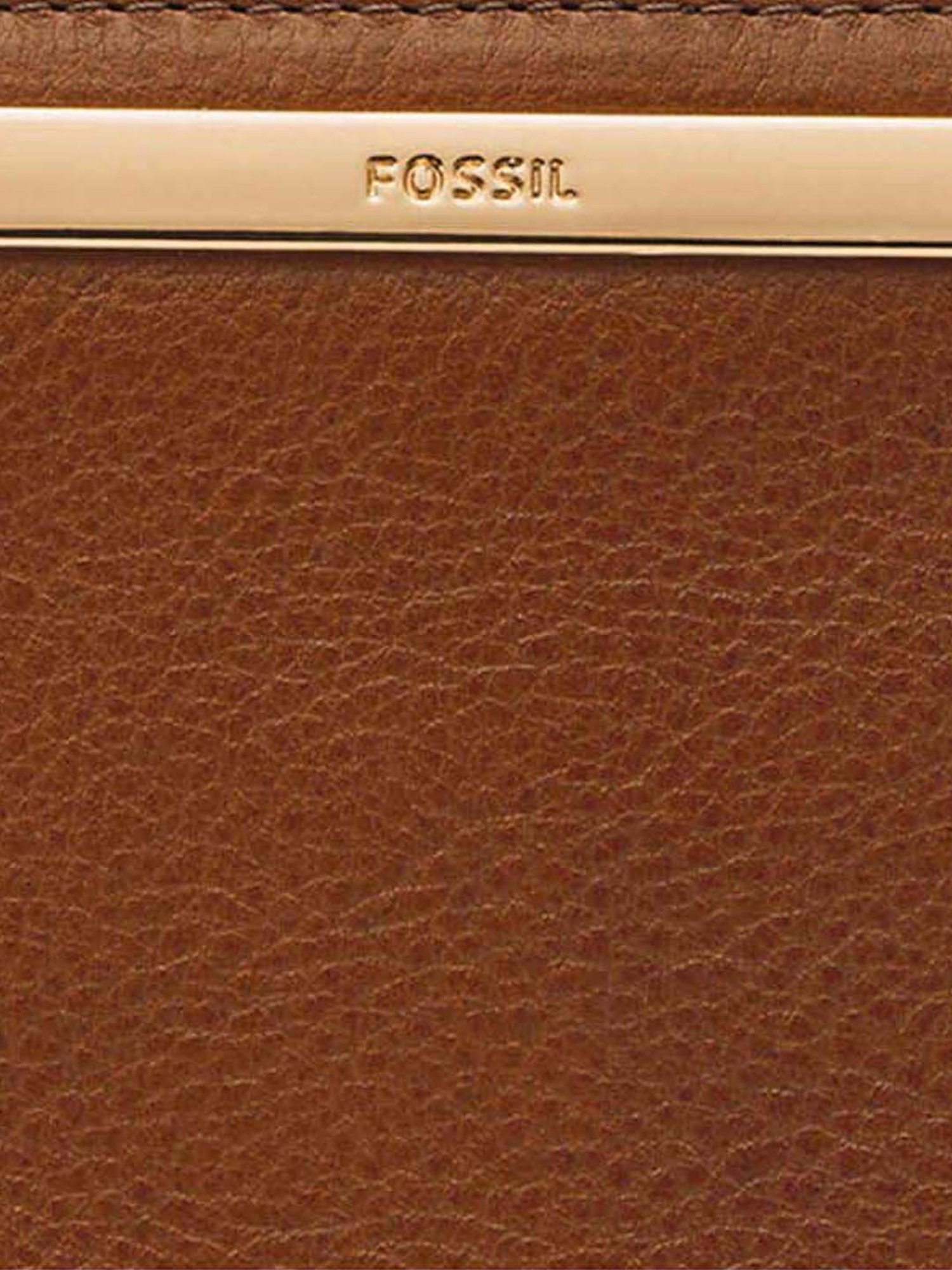 Fossil Liza Brown Solid Zip Around Wallet for Women