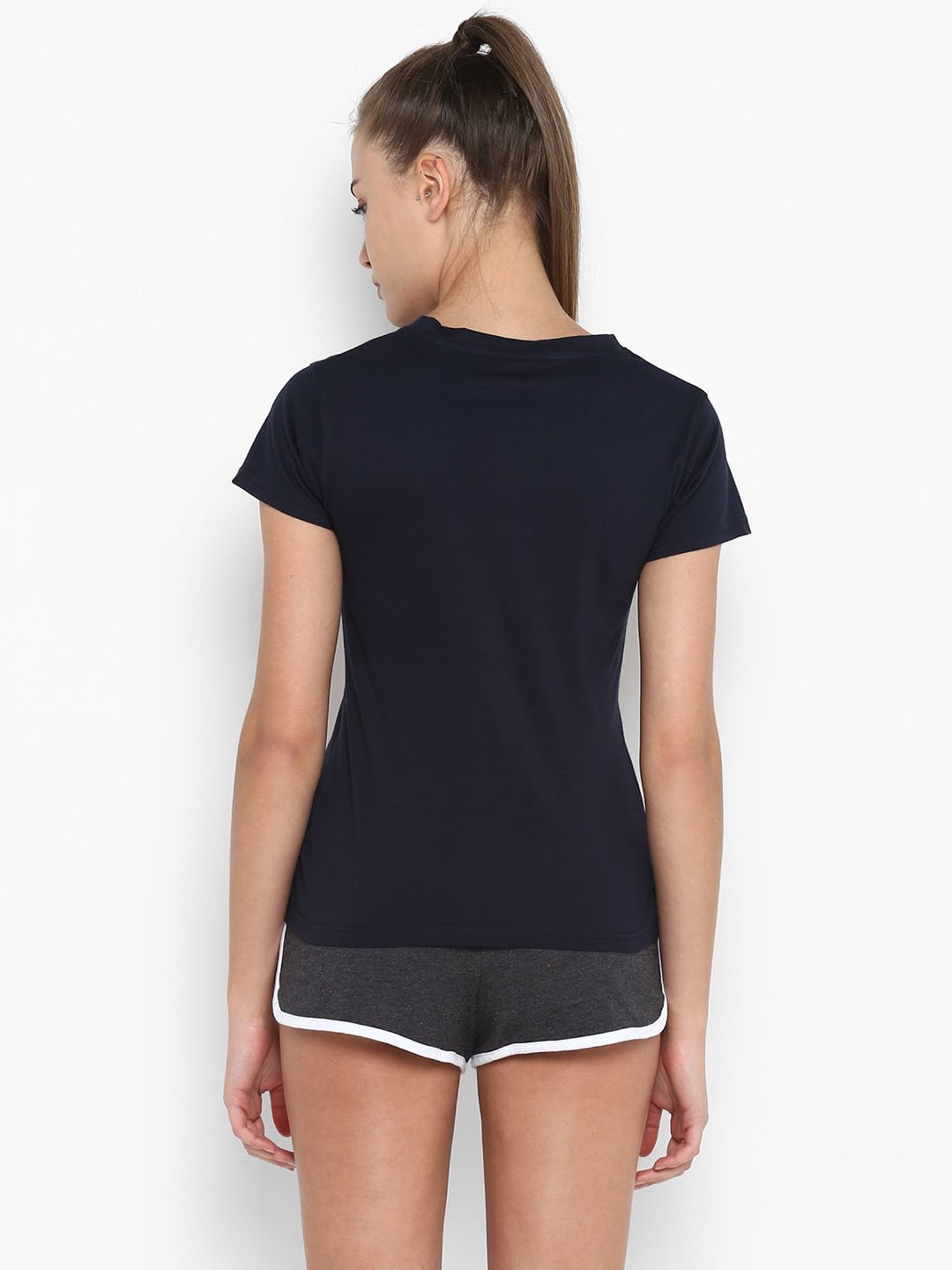 Appulse Navy Cotton Slim Fit T-Shirt