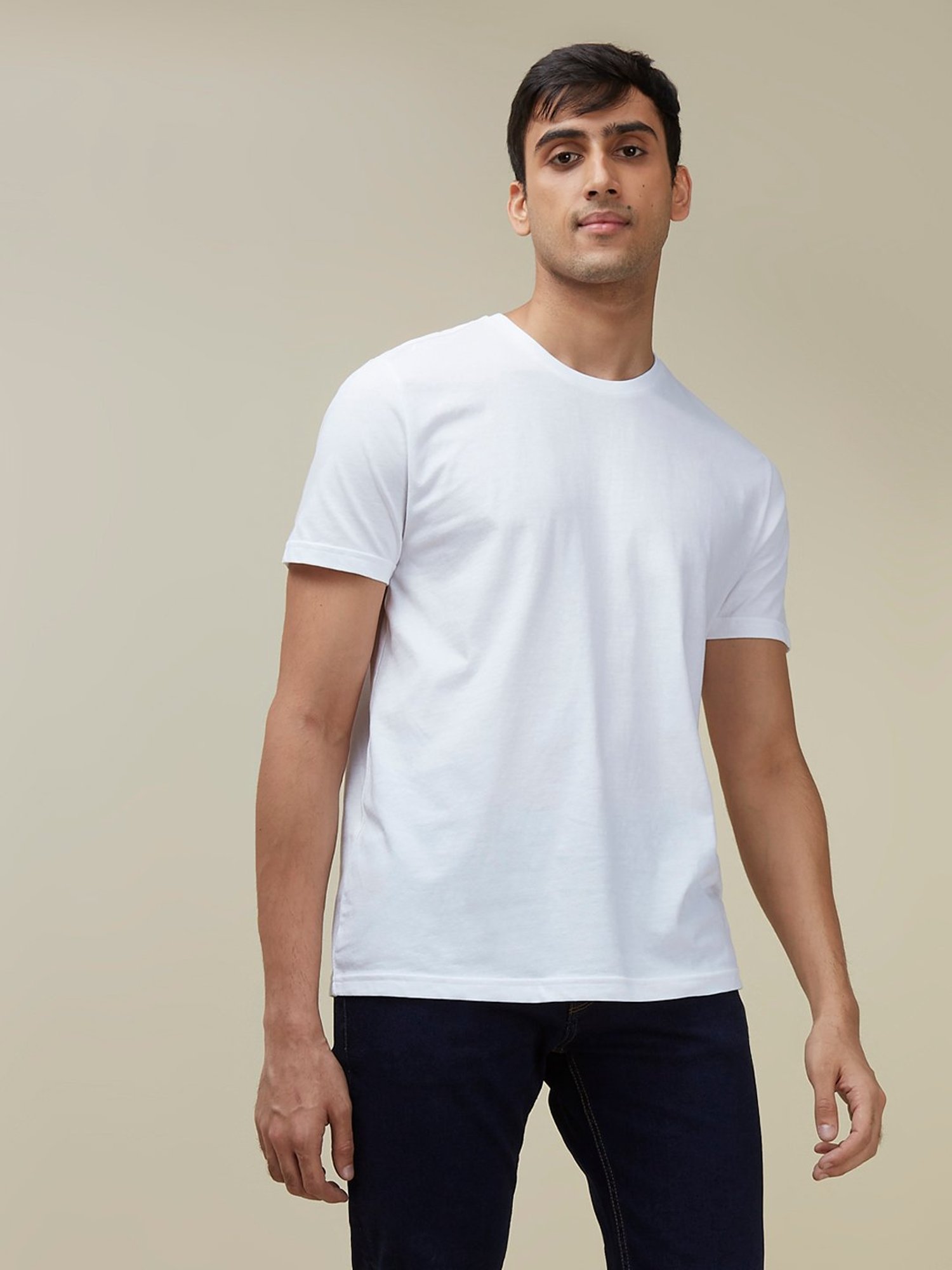 WES Casuals by Westside White Eco-Save Slim Fit T-Shirt