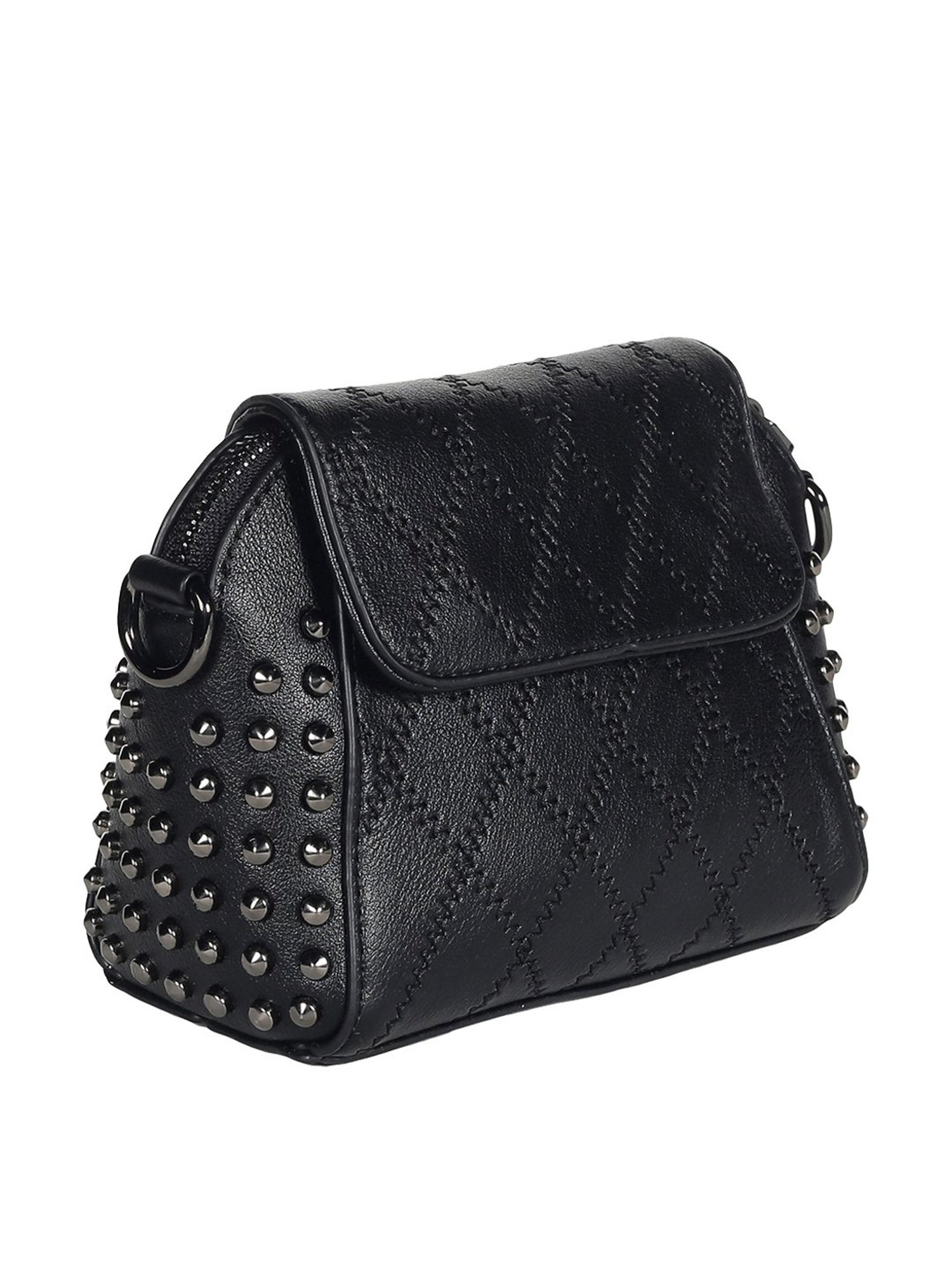 Crusset Black Rivets Small Sling Handbag