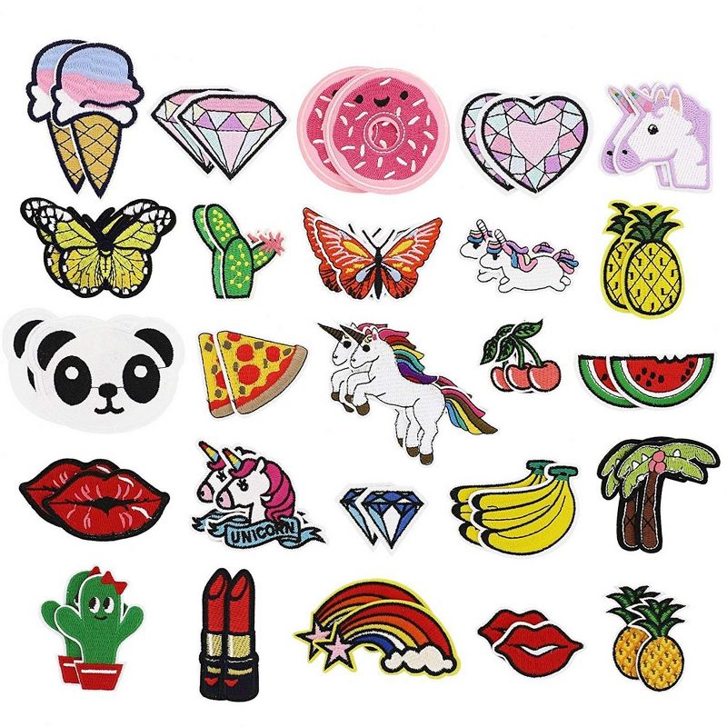 Bright Creations Iron on Patches (50 Count), Assorted Designs