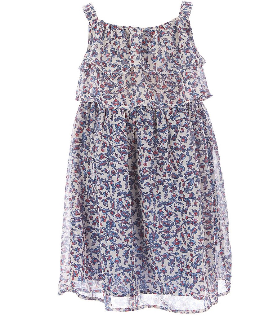 Laura Ashley Little Girls 2T-6X Boho Chiffon Popover Dress