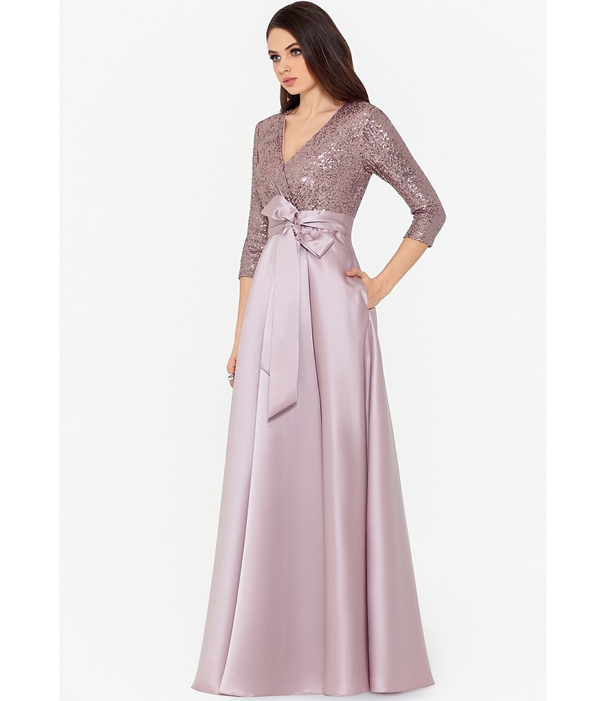 Xscape Sequin Bodice Satin Gown