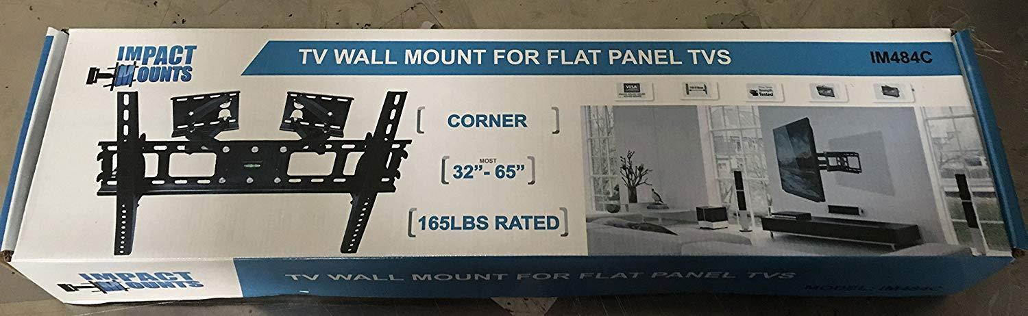 Impact Mounts Corner TV Wall Mount for Plasma, LCD, LED TVs 37 -63" (37 40 42 46 47 50 55 60 63) Full Motion Articulate Articulating Tilts Swivels