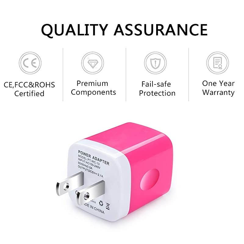 USB Plug Adapter  Universal Travel Charger 3Pack 21A5V Dual USB Wall Charger Power Station Cube Replacement for iPhone X 8766S Plus 5S iPad Samsung Galaxy S8S7S6 Edge HTC LG Moto