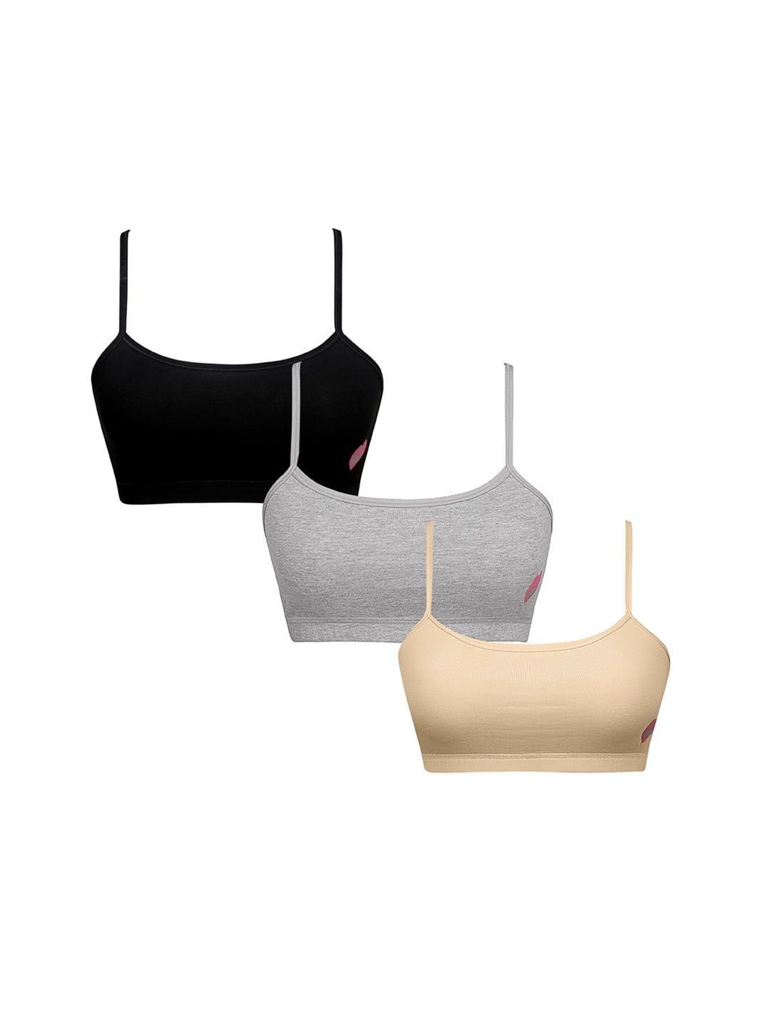 Sillysally Kids Solid Multicolor Bra (Pack Of 3)