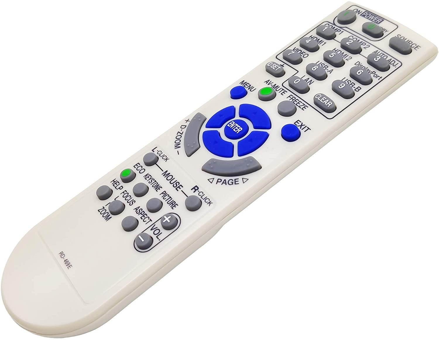 INTECHING RD-469E Projector Remote Control for NEC NP-M282X M283X M302 M303WS M322 M323 M332XS M333XS M352WS M353WS M362 M363 M402 M403 ME301 ME331 ME361 ME401 U321 UM301 UM351 UM352 UM361 V302 V332