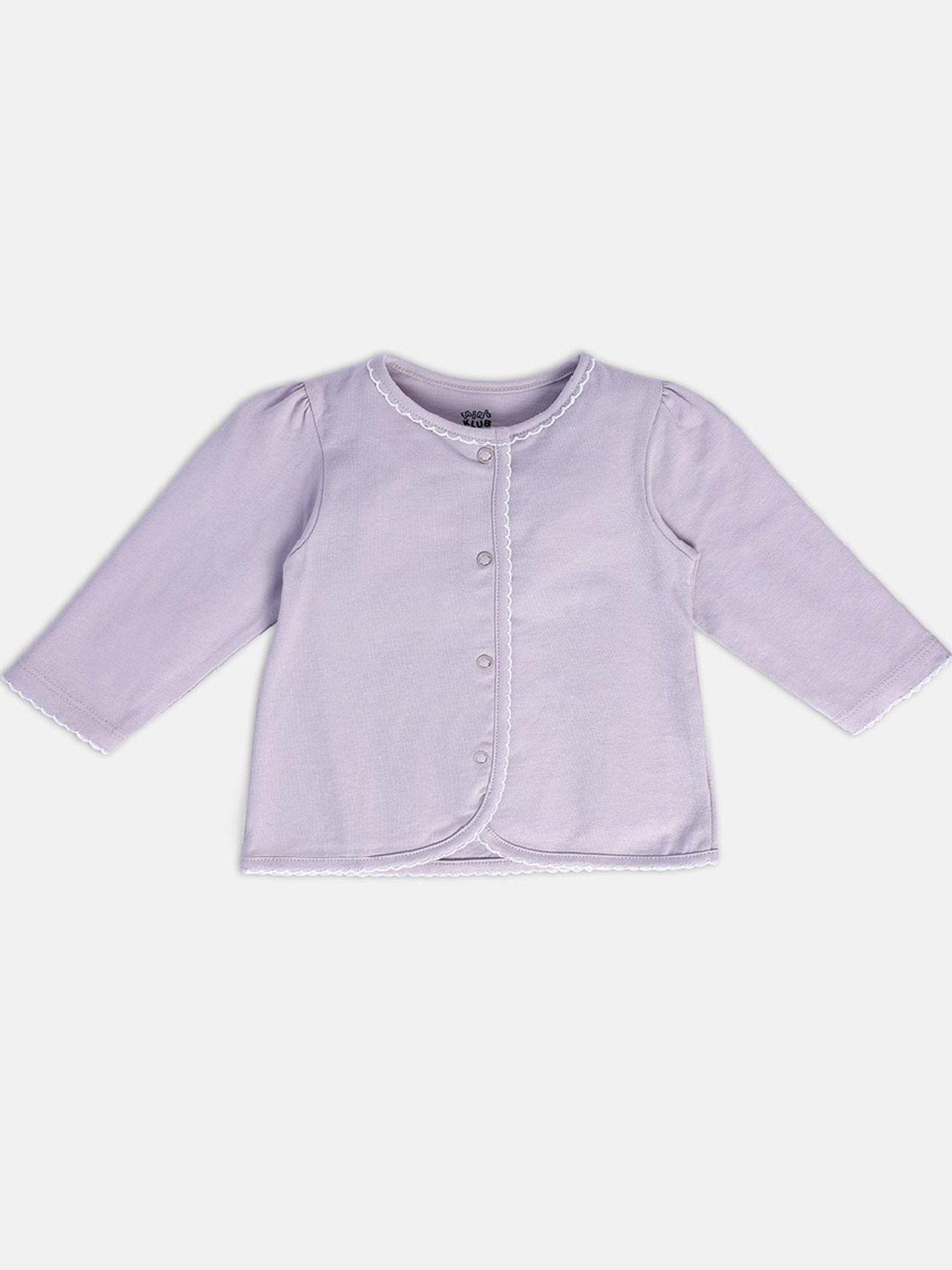 MINIKLUB Kids Purple & Green Solid Full Sleeves Shirt (Pack Of 2)