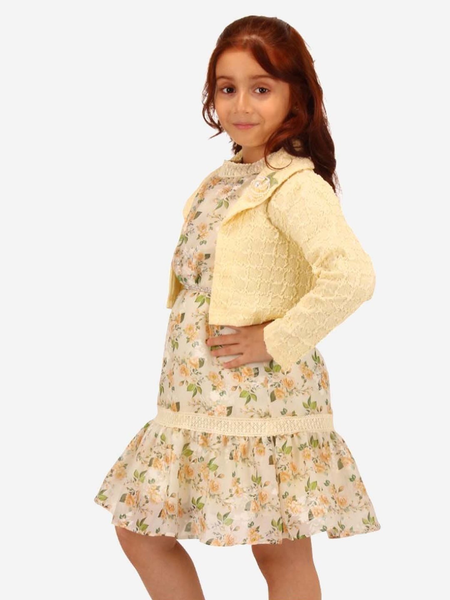 Many Frocks Kids Red Solid Dress