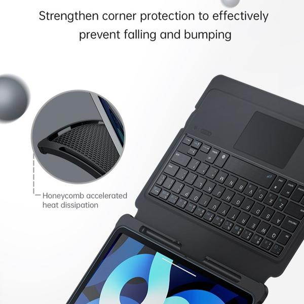 Benks - Ipad Bluetooth Keyboard  Case  Compatible for AIR 3 / PRO 10.5(2019),  Folio Smart Soft Silicone Protective Cover,  Built-in Pencil Holder - Thin Slim & light Smart Folio Case - Tablet Case