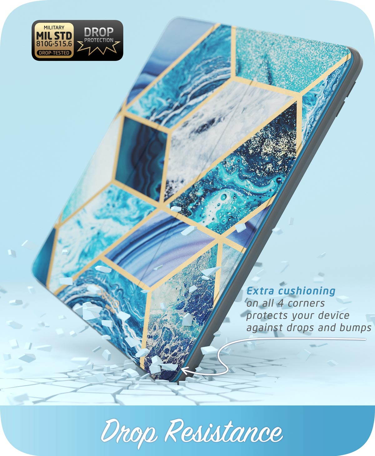 i-Blason Cosmo Case for iPad Air 3 10.5" 2019 (3rd Gen) / iPad Pro 10.5 2017, [Built-in Screen Protector] Trifold Stand Protective Case Cover with Pencil Holder and Auto Sleep/Wake, Marble, 10.5"