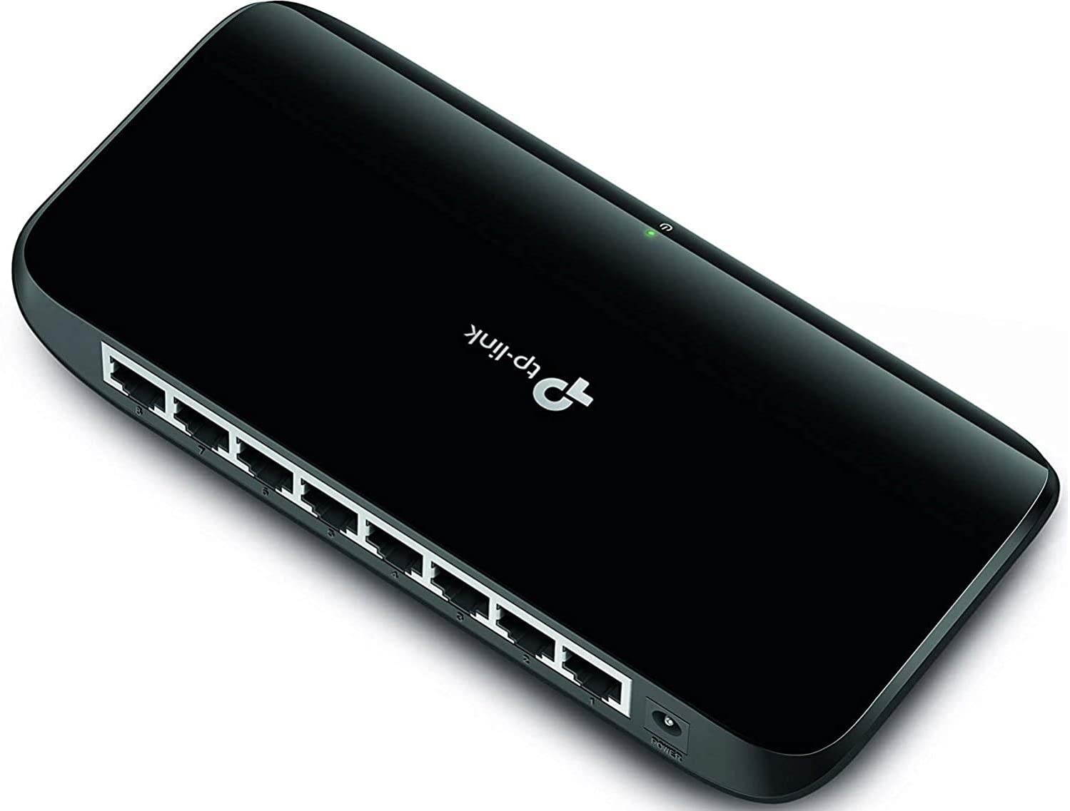 Gigabit Network Switch, Unmanaged TP-Link 8 Port Gigabit Ethernet Network Switch | Plug and Play | Desktop or Wall-Mounting | Plastic Case Ethernet Splitter | Fanless