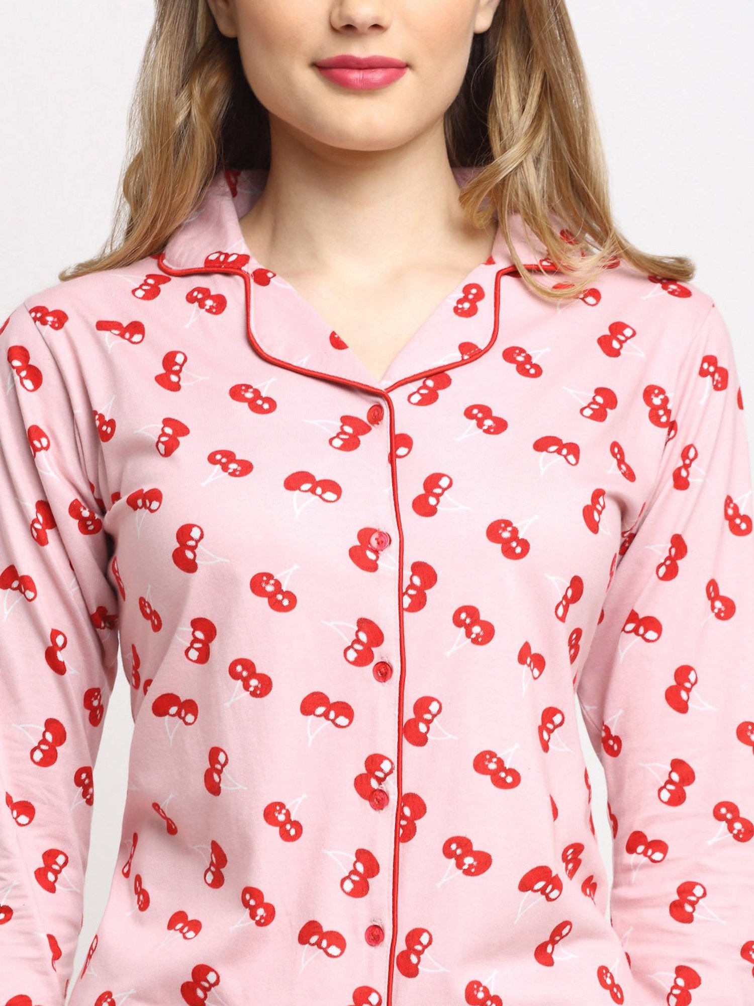 Boston Club Pink Printed Shirt With Pyjamas