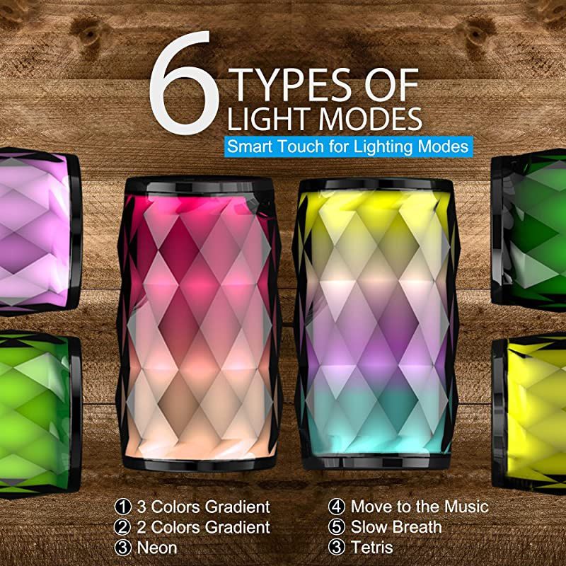Bluetooth Speakers with 6 LED Light Modes Wireless Speaker Loud Sound Wireless Bluetooth Speaker Party Home Outdoor