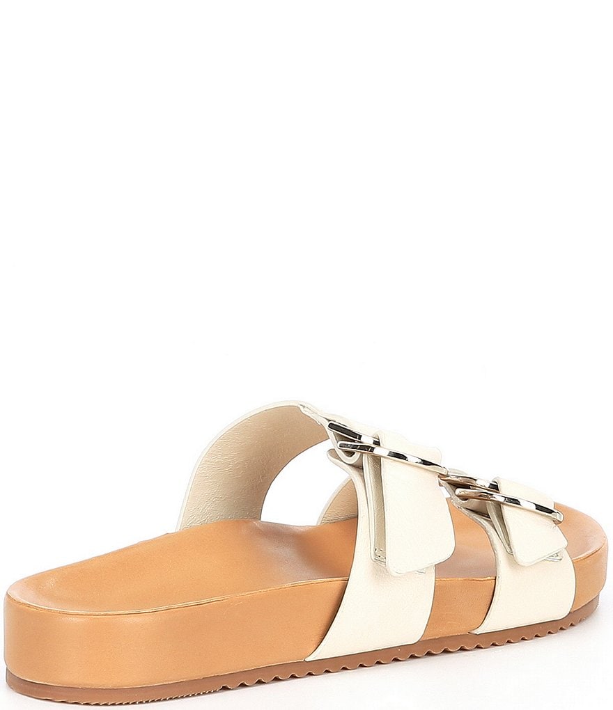Antonio Melani Branson Leather Double Buckle Sandals