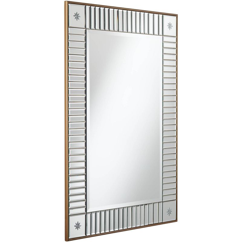 Noble Park Newsalle Antique Gold 28" x 40" Etched Corner Mirror