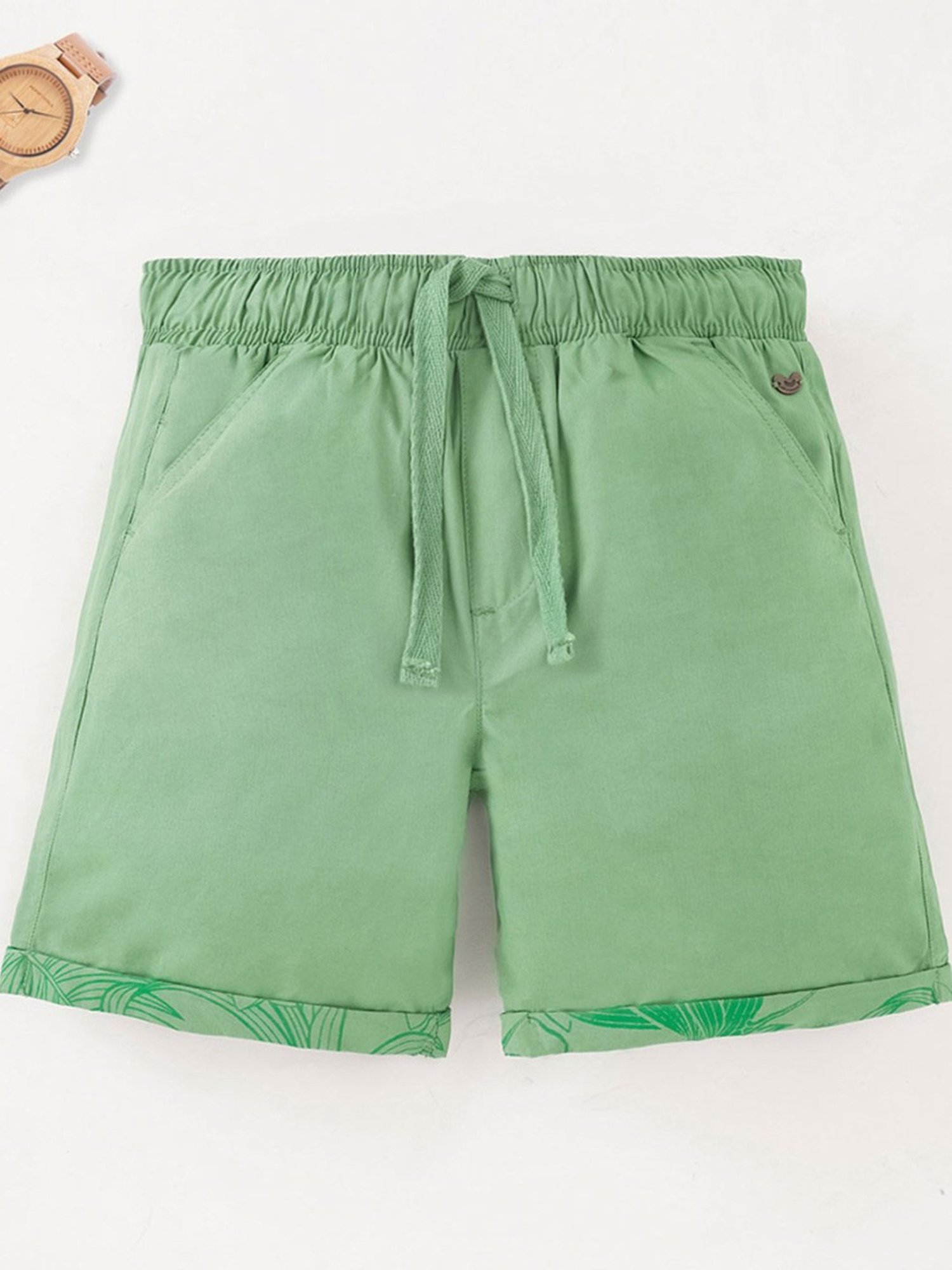 Ed-a-Mamma Kids Green Regular Fit Shorts