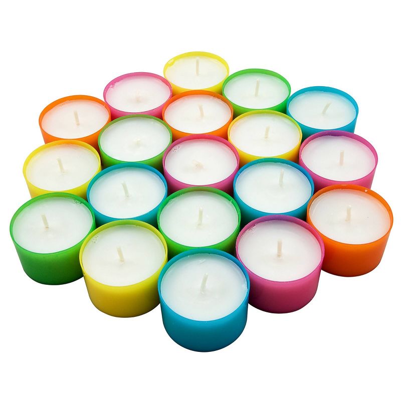 96pc Tealight Candles Blue/Pink/Yellow - Stonebriar Collection