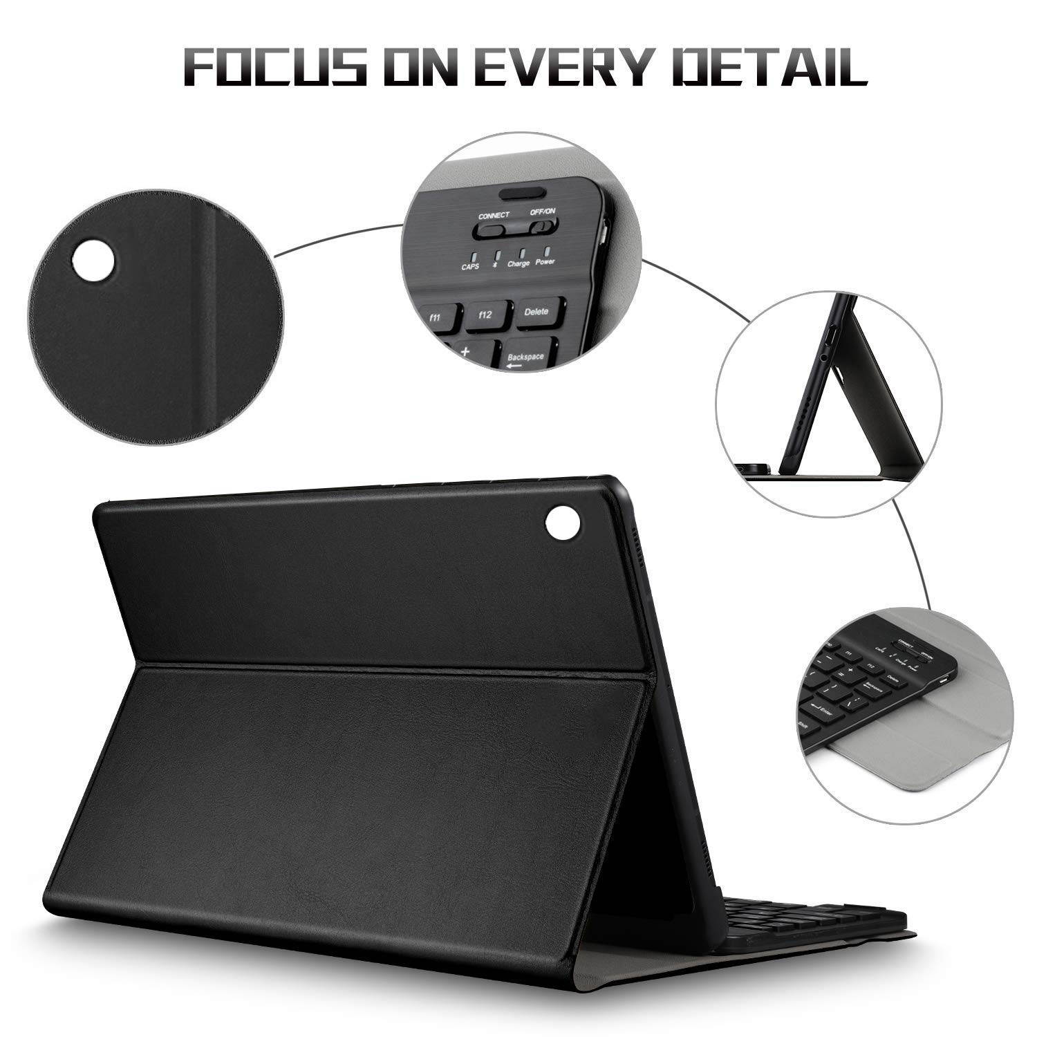 iPad 2 iPad 3 iPad 4 Keyboard Case with Backlight Thin Lightweight PU Leather Removable Wireless Bluetooth Backlit Keyboard Slim Folio Cover Soft Protection for Apple iPad 2nd 3rd 4th Generation