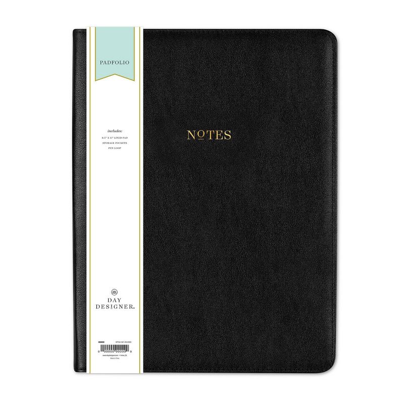 Day Designer Padfolio with Notepad Black - Blue Sky