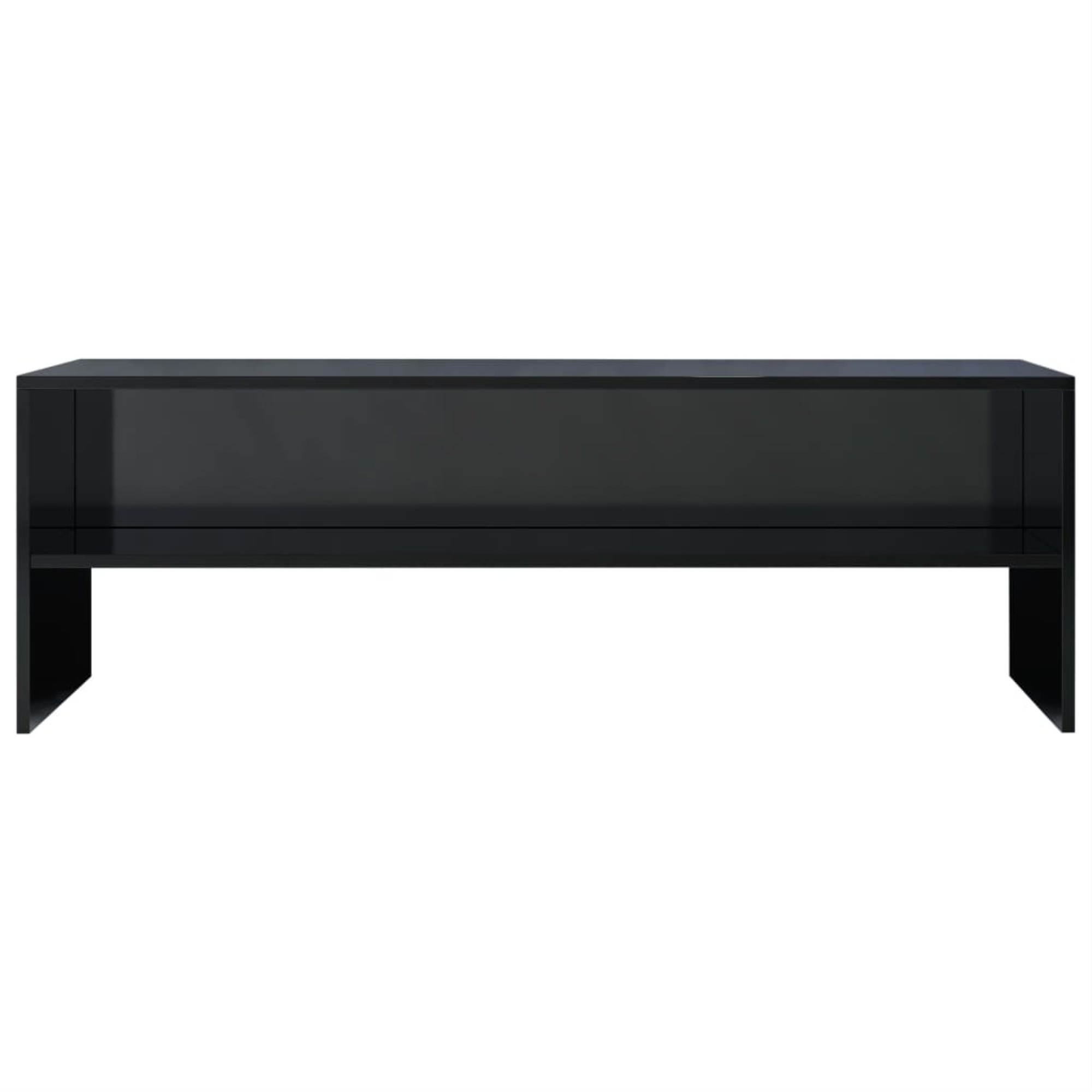 vidaXL TV Cabinet High Gloss Black Chipboard HiFi Unit Stereo Stand Lowboard