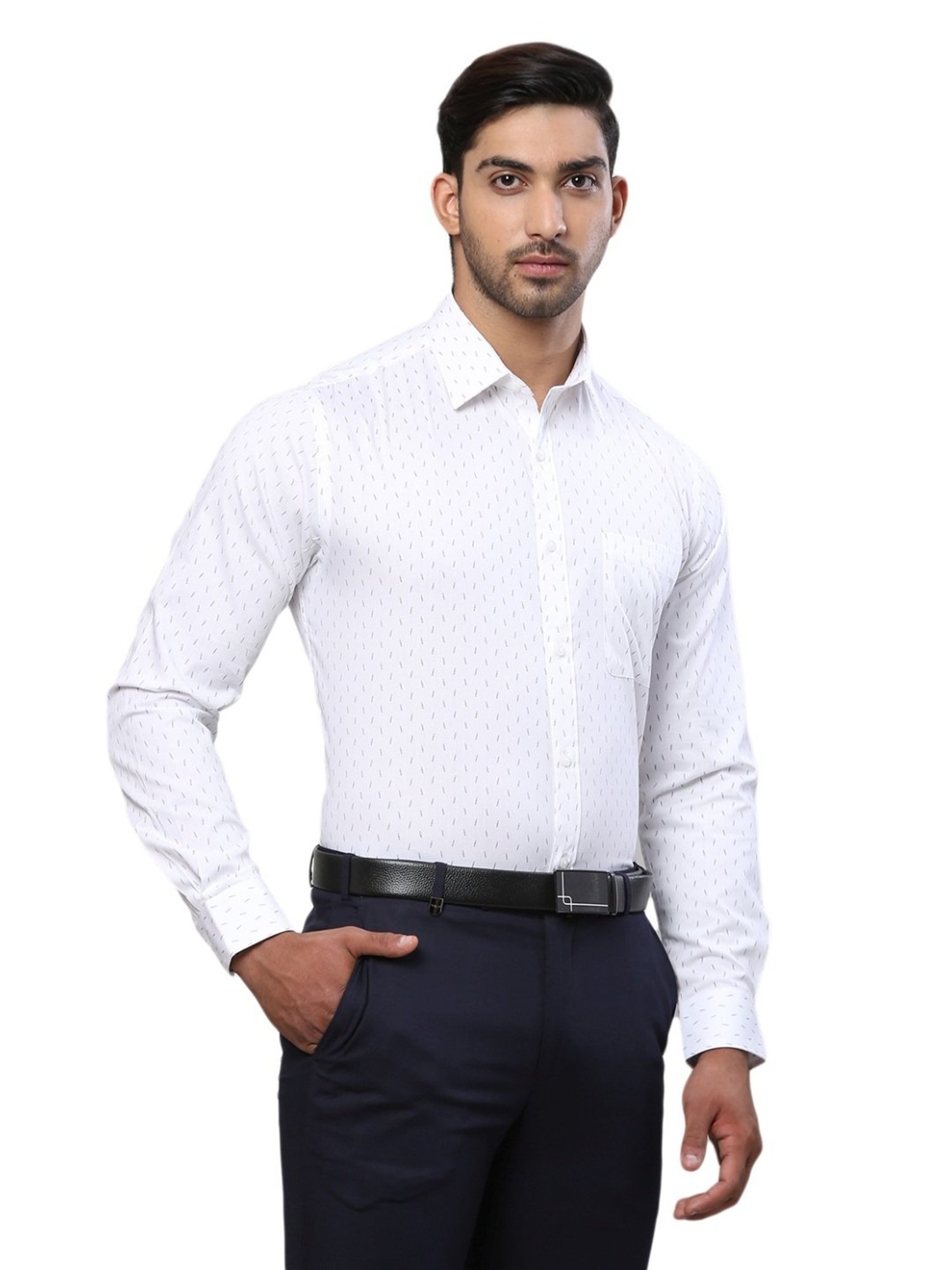 Raymond Blue Slim Fit Printed Shirt